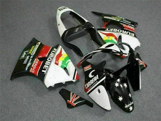 Best 2000-2002 Black White Eurobet Kawasaki ZX6R Bike Fairing Canada