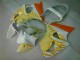 Best 2000-2002 White Yellow Flame Kawasaki ZX6R Bike Fairings Canada