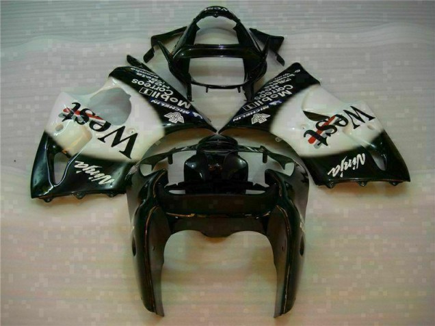 Best 2000-2002 Black West Ninja Kawasaki ZX6R Motorcycle Fairings Kits Canada