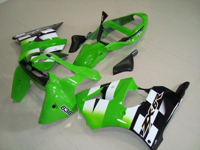 Best 2000-2002 Green Black Kawasaki ZX6R Bike Fairing Kit Canada