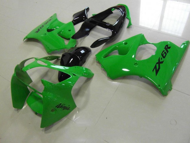 Best 2000-2002 Green Black Tail Kawasaki ZX6R Motorbike Fairing Kits Canada