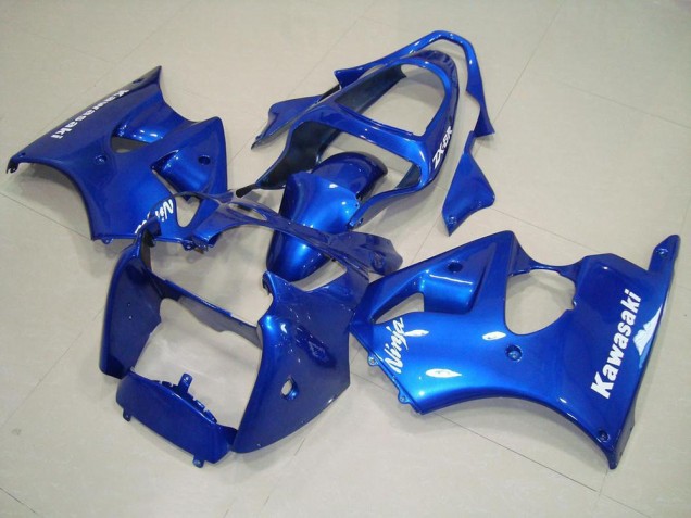 Best 2000-2002 Blue with White Decals Kawasaki ZX6R Motorcycle Replacement Fairings Canada