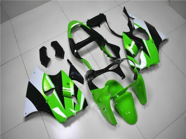 Best 2000-2002 Green White Black Kawasaki ZX6R Bike Fairing Kit Canada