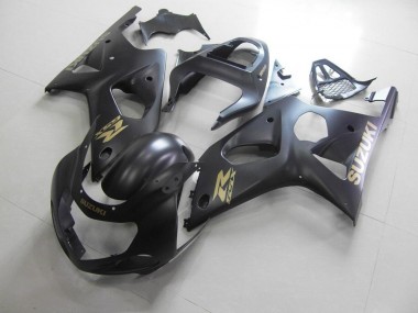 Best 2000-2002 All Matte Black with Gold Sticker Suzuki GSXR 1000 Motorcycle Bodywork Canada