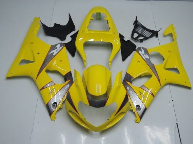 Best 2000-2002 Yellow and Grey Suzuki GSXR 1000 Motorcycle Fairings Kits Canada