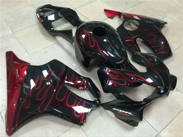 Best 2001-2003 Red Flame Honda CBR600 F4i Motorcycle Fairings Kit Canada