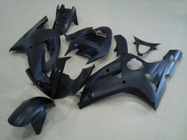 Best 2003-2004 Matte Black Kawasaki ZX6R Motorcycle Fairing Kits Canada