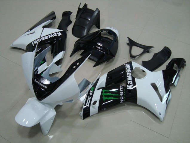 Best 2003-2004 White Monster Kawasaki ZX6R Motorbike Fairing Kits Canada