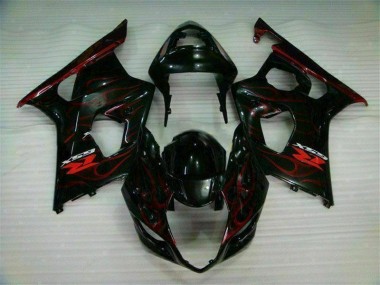 Best 2003-2004 Red Flame Suzuki GSXR 1000 Bike Fairing Kit Canada