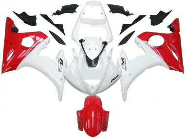 Best 2003-2005 White Red Yamaha YZF R6 Motorbike Fairing Kits Canada