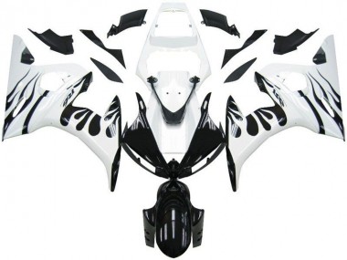 Best 2003-2005 White Flame Black Yamaha YZF R6 Motorcycle Fairings Kits Canada