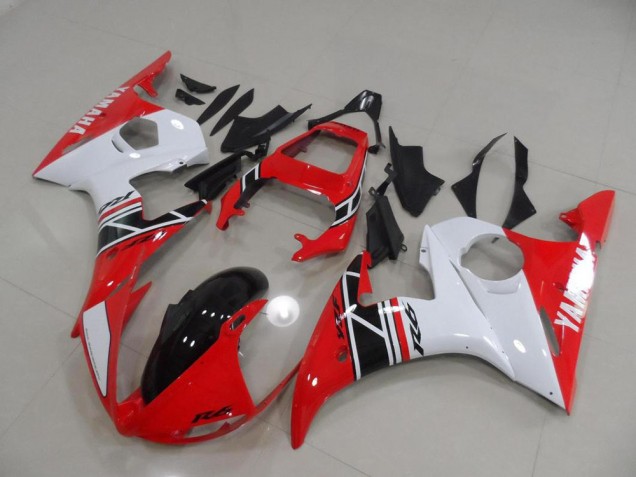 Best 2003-2005 Red and White and Black Yamaha YZF R6 Motorcycle Fairings Kits Canada