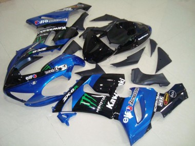 Best 2005-2006 Blue Monster Kawasaki ZX6R Moto Fairings Canada