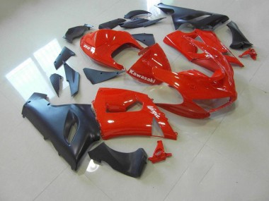 Best 2005-2006 Red and Matte Black Kawasaki ZX6R Bike Fairings Canada