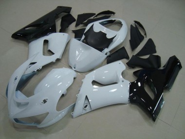 Best 2005-2006 White Black Kawasaki ZX6R Replacement Motorcycle Fairings Canada