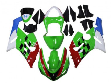 Best 2005-2006 Green Red White Blue Kawasaki ZX6R Bike Fairings Canada