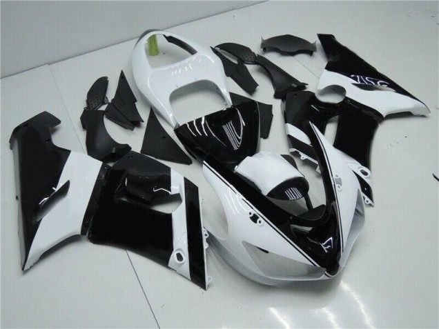 Best 2005-2006 Black White Kawasaki ZX6R Moto Fairings Canada