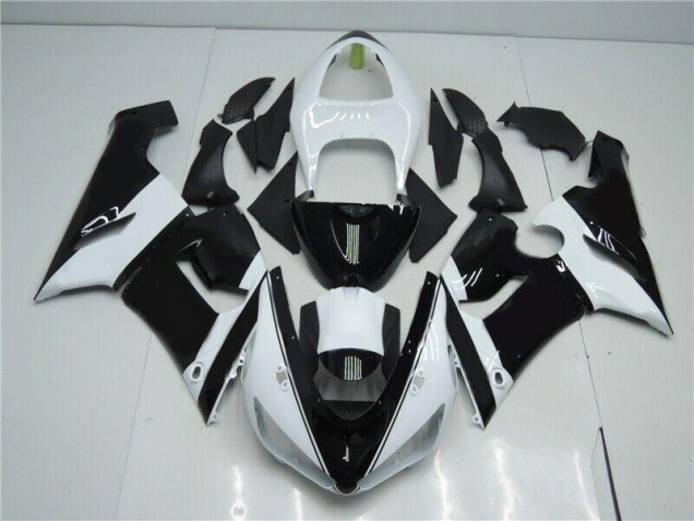 Best 2005-2006 Black White Kawasaki ZX6R Moto Fairings Canada