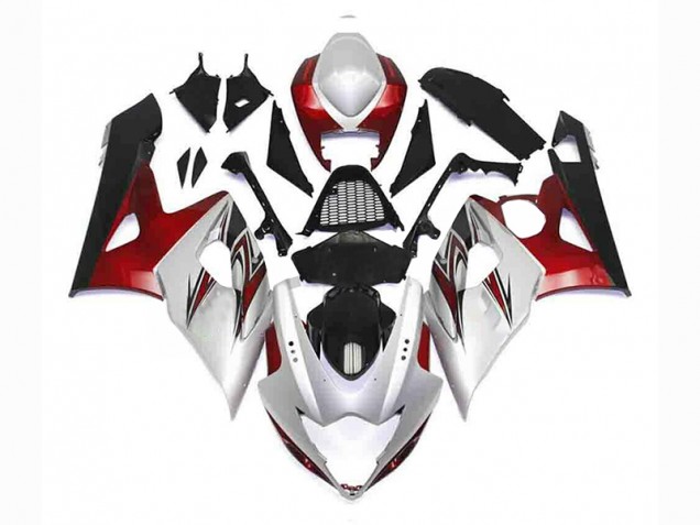 Best 2005-2006 Silver Red Black Suzuki GSXR 1000 Bike Fairing Kit Canada