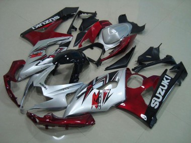 Best 2005-2006 Silver Red Suzuki GSXR 1000 Bike Fairings Canada