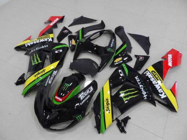 Best 2006-2007 Black Yellow Monster Kawasaki ZX10R Motorcycle Replacement Fairings Canada