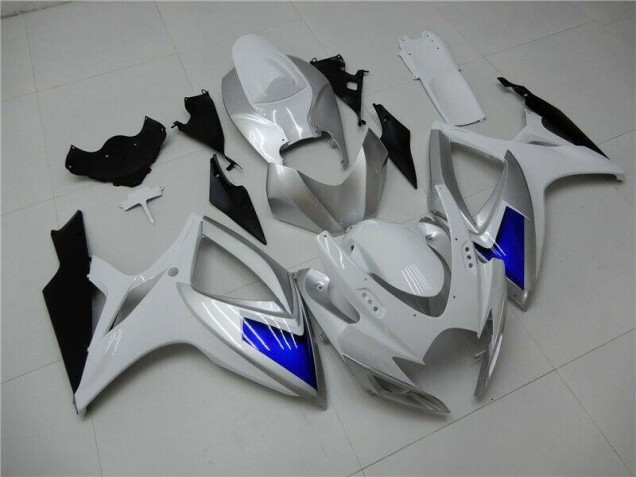 Best 2006-2007 White Blue Suzuki GSXR 600/750 Motorcylce Fairings Canada