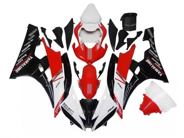 Best 2006-2007 White Red Black Yamaha YZF R6 Replacement Fairings Canada