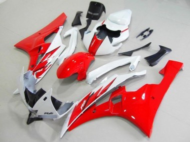 Best 2006-2007 Red White Yamaha YZF R6 Motorcycle Fairings Kit Canada