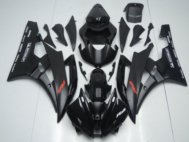 Best 2006-2007 Matte Black and Glossy Black Yamaha YZF R6 Motorbike Fairing Kits Canada