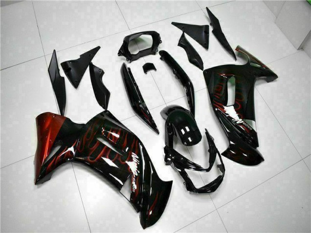 Best 2006-2008 Red Flame Kawasaki EX650 Motorcycle Fairing Canada