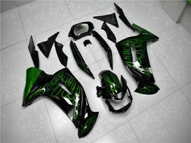 Best 2006-2008 Green Flame Kawasaki EX650 Motorcycle Fairing Kits Canada