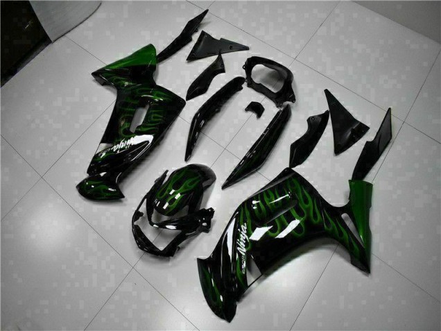 Best 2006-2008 Green Flame Kawasaki EX650 Motorcycle Fairing Kits Canada