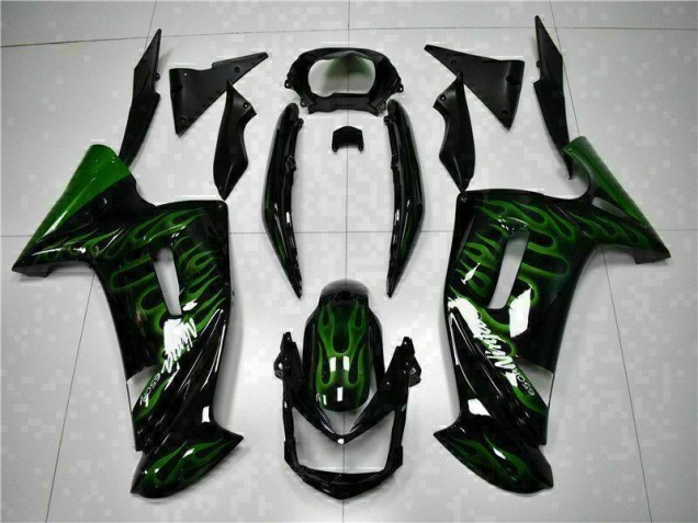 Best 2006-2008 Green Flame Kawasaki EX650 Motorcycle Fairing Kits Canada