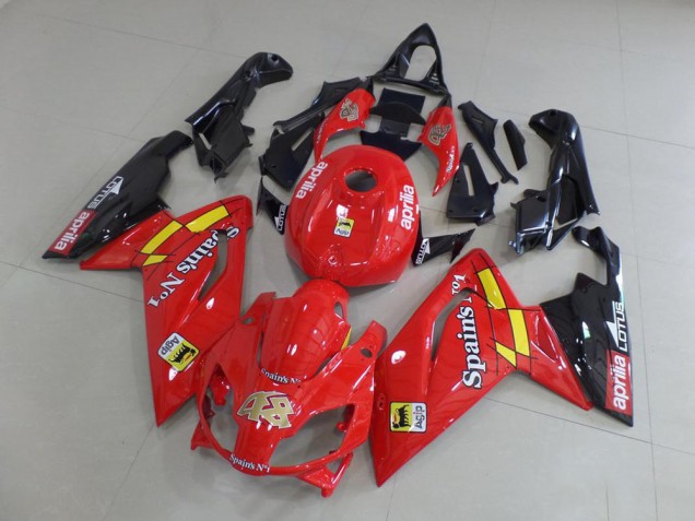 Best 2006-2011 Red and Black Aprilia RS125 Motorcycle Fairing Kit Canada