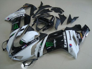 Best 2007-2008 White Monster Kawasaki ZX6R Motorcycle Fairings Canada