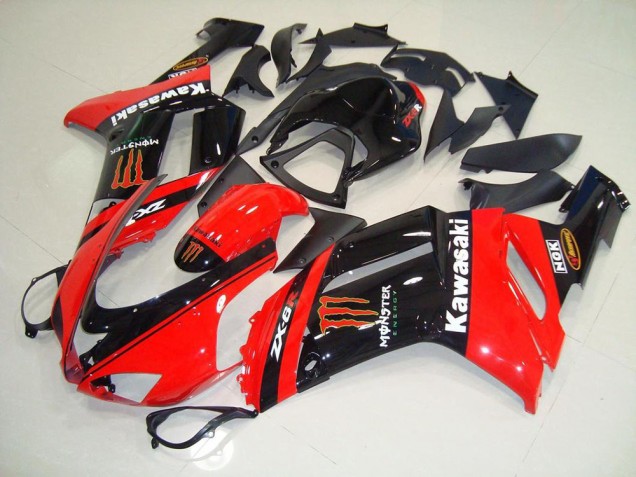 Best 2007-2008 Monster In Red Kawasaki ZX6R Motorcycle Fairing Kit Canada