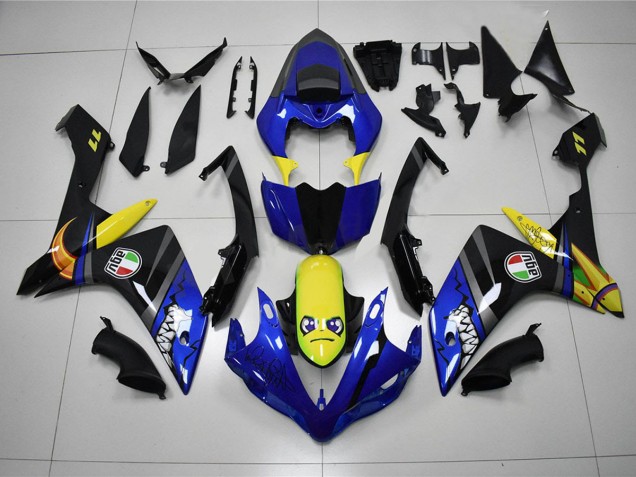 Best 2007-2008 Blue Shark Yamaha YZF R1 Motorcycle Fairing Kit Canada