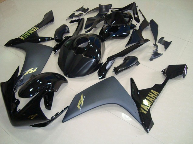 Best 2007-2008 Matte Black Gold Yamaha YZF R1 Bike Fairings Canada