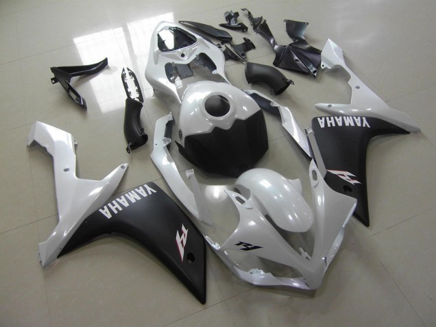 Best 2007-2008 Pearl White Matte Black Yamaha YZF R1 Replacement Motorcycle Fairings Canada