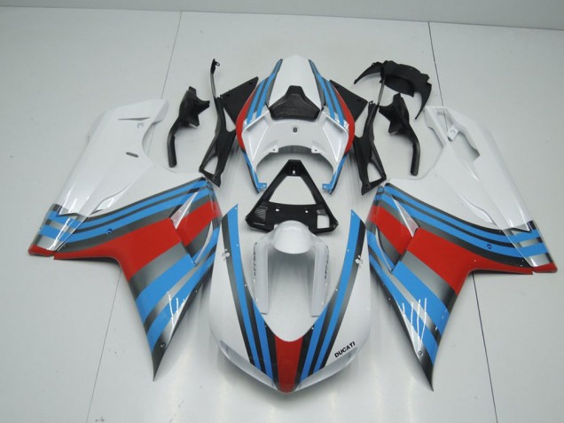 Best 2007-2014 Blue White Red Ducati 848 1098 1198 Motorcyle Fairings Canada