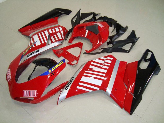 Best 2007-2014 Red White Ducati 848 1098 1198 Motorcylce Fairings Canada