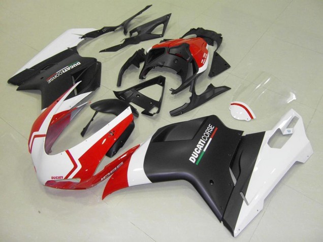 Best 2007-2014 Matte Black White Red Ducati 848 1098 1198 Motorcycle Fairing Kit Canada