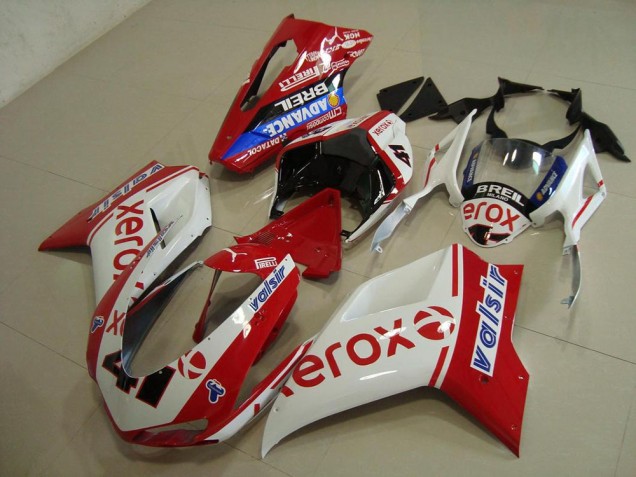 Best 2007-2014 White Red Xerox Ducati 848 1098 1198 Bike Fairings Canada