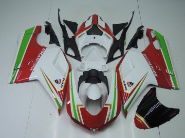 Best 2007-2014 Red White and Green Ducati 848 1098 1198 Replacement Motorcycle Fairings Canada