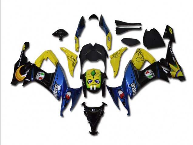 Best 2008-2010 Blue Shark Kawasaki ZX10R Bike Fairings Canada