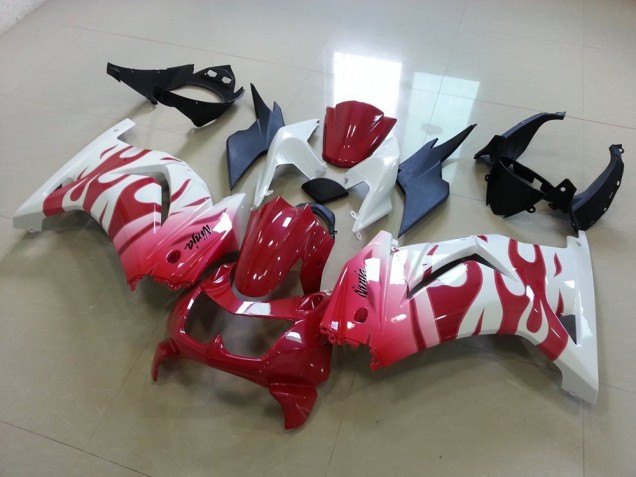 Best 2008-2012 Pink Red Flame Kawasaki ZX250R Motorcycle Replacement Fairings Canada