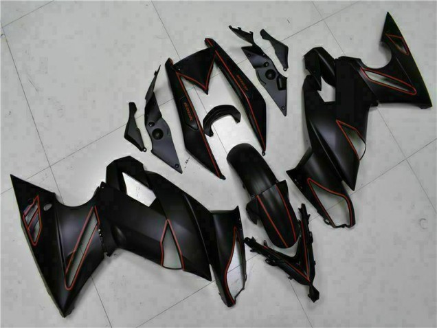 Best 2009-2011 Black Red Kawasaki EX650 Motorbike Fairing Canada