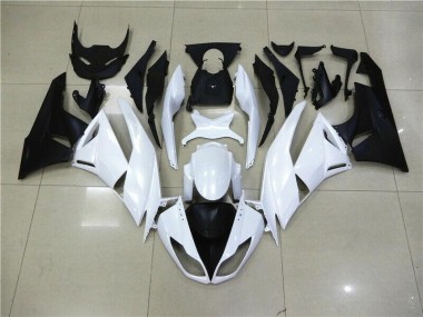 Best 2009-2012 White Kawasaki ZX6R Motorcyle Fairings Canada