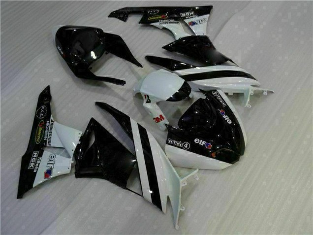 Best 2009-2012 Black White 3M Touch4 Kawasaki ZX6R Motorcycle Fairing Kits Canada