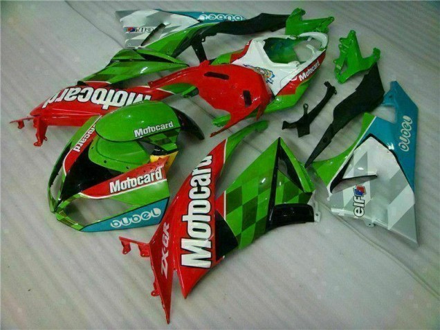 Best 2009-2012 Red Green Motocard Kawasaki ZX6R Replacement Motorcycle Fairings Canada